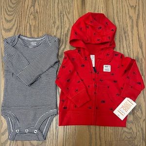 Carters Baby Hoodie & Onesie set 3M